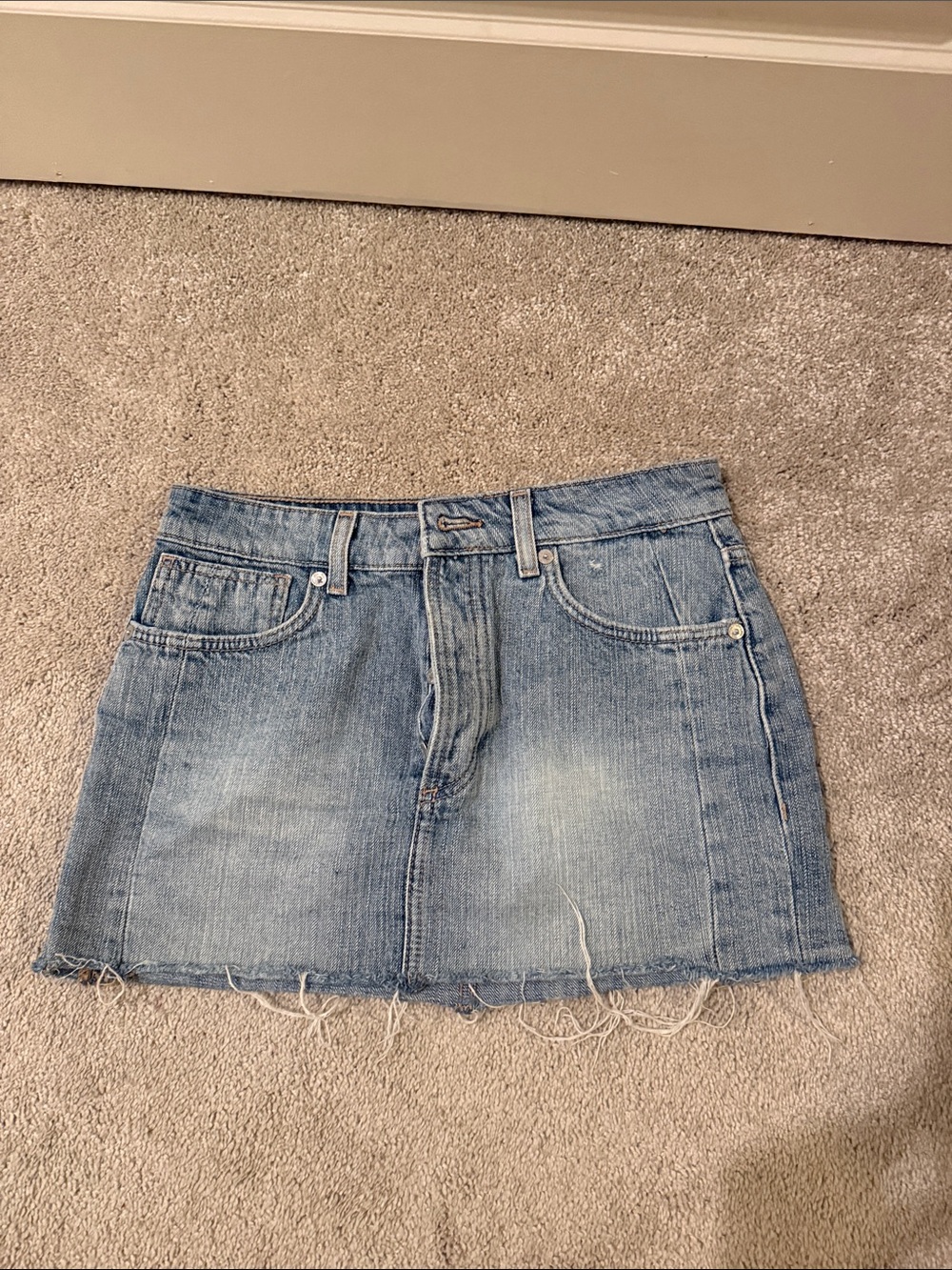 Zara Light Blue Denim Mini Skirt
